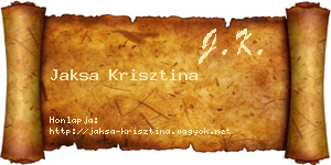 Jaksa Krisztina névjegykártya