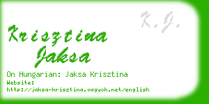 krisztina jaksa business card